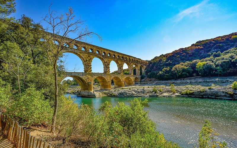 The Pont du Gard over the Gardon river